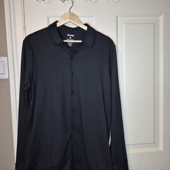 True Classic Black Button-Down Shirt for Men - Picture 1 of 5